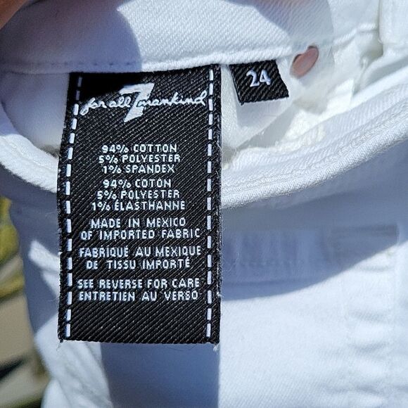 7 For All Mankind Kimmie Crop White Size 24 - Picture 4 of 6